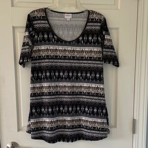 LuLaRoe Black and White Tribal Print Tunic
